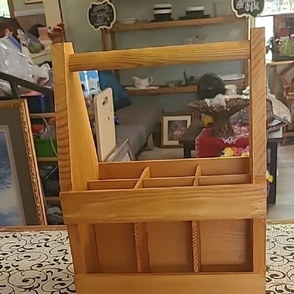Wooden Beverage Caddy with Bottle Opener - Picture 1 of 5